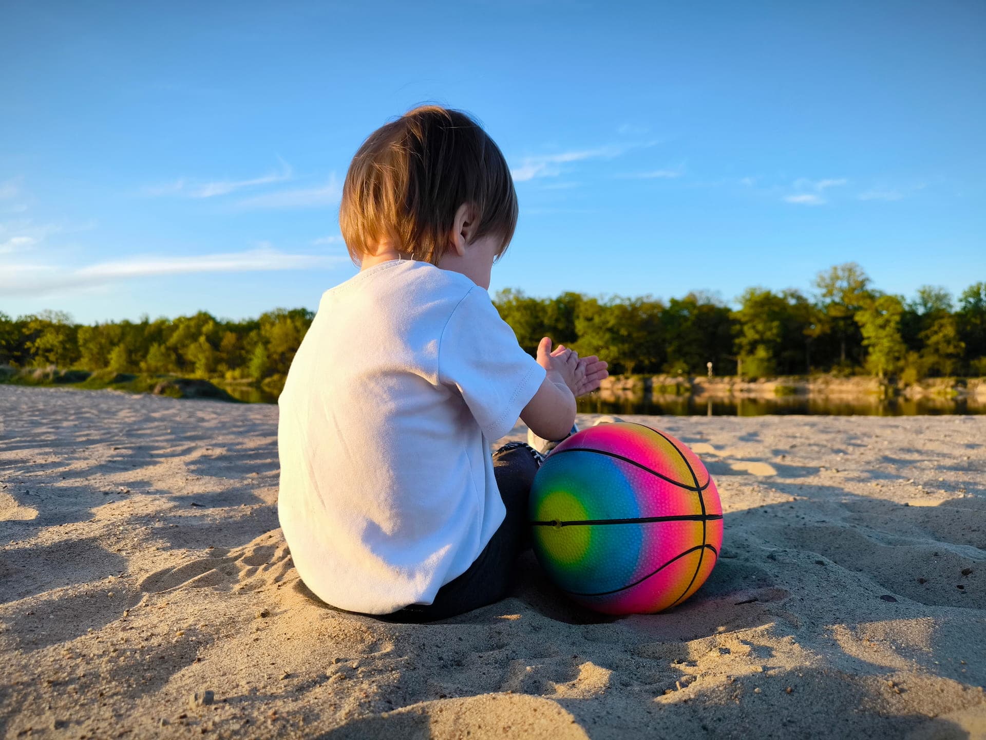 Boy on the beach with ball